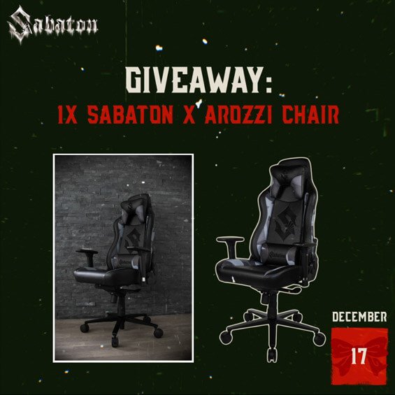 GIVEAWAY: 1x Sabaton x Arozzi Chair