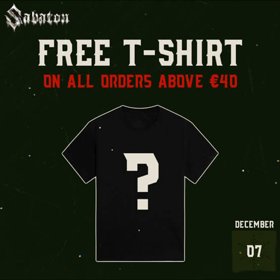 FREE T-SHIRT on all orders above €40