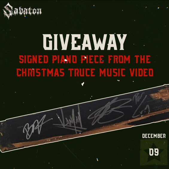 GIVEAWAY: Signed Piano Piece from the Christmas Truce Music Video