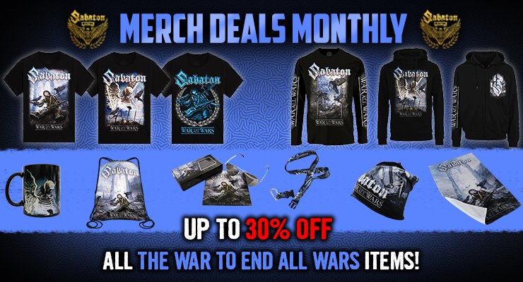 MERCH DEALS MONTHLY: Up to 30% off “The War To End All Wars” artwork items!