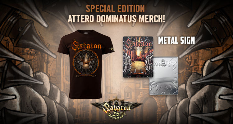 Special edition Attero Dominatus t-shirt and limited Attero Dominatus metal sign